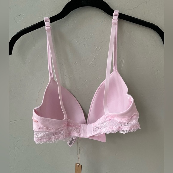 🌸SKIMS COTTON LACE PLUNGE BRA IN CHERRY BLOSSOM 34C - Picture 7 of 9